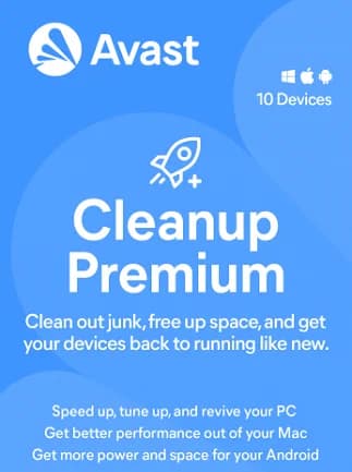 Avast Cleanup Premium (PC, Android, Mac) 10 Devices, 2 Years - Avast Key -