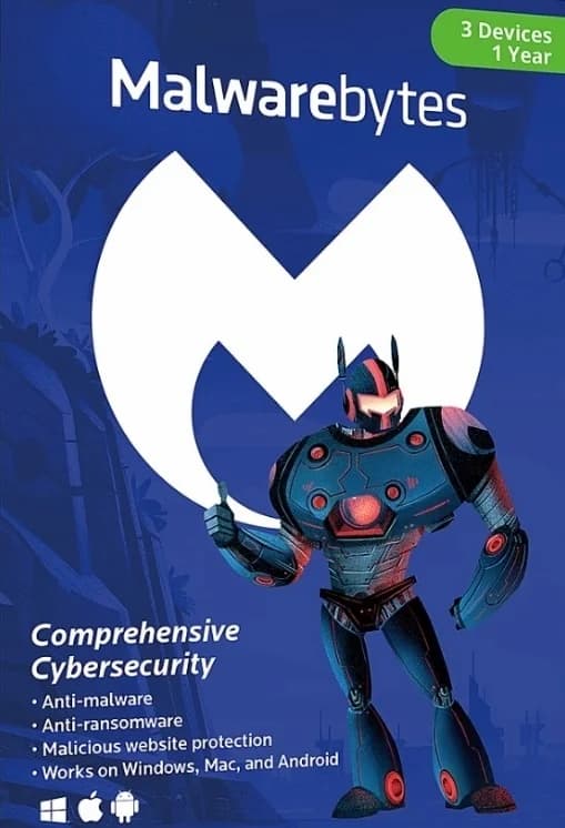 Malwarebytes Anti-Malware (3 Devices, 1 Year) - PC, Android, Mac - Key (GLOBAL)