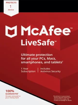 McAfee Livesafe 1 Device 1 Year