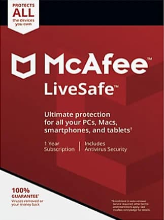 McAfee Livesafe Unlimited Device 1 Year