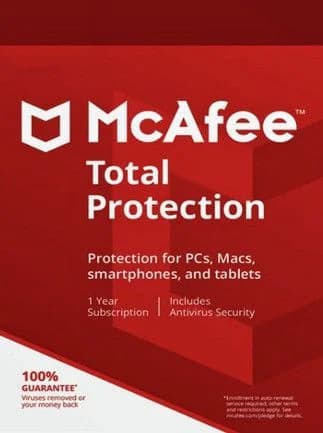 McAfee Total Protection (PC, Android, Mac, iOS) (6 Devices, 1 Year) - McAfee Key -