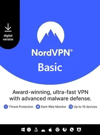 NordVPN Basic VPN Service (PC, Android, Mac, iOS) (10 Devices, 1 Month) - NordVPN Key -