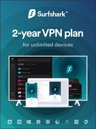 Surfshark VPN Starter Edition (2 Years , Unlimited Devices) - Surfshark Key -