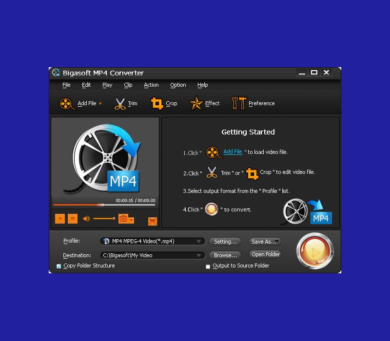 Bigasoft MP4 Converter PC