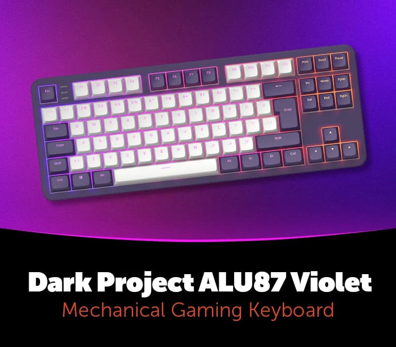 Dark Project ALU87 Violet - Mechanical Gaming Keyboard EU Prismyx Voucher