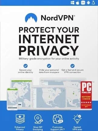 NordVPN Complete VPN Service (PC, Android, Mac, iOS) 10 Devices, 6 Months - NordVPN Key -