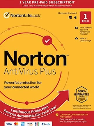Norton AntiVirus Plus (PC, Mac) 1 Device, 1 Year - NortonLifeLock Key - UNITED STATES