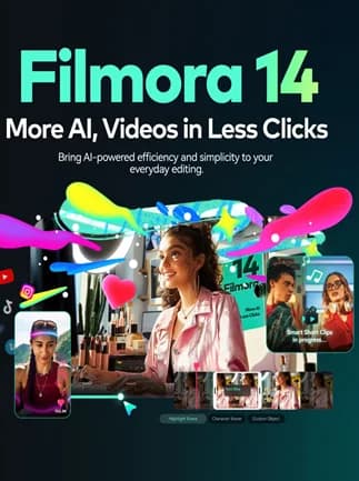 Wondershare Filmora 14 Video Editor (1 Device for each OS) | Advanced (PC, Android, Mac, iOS) 6 Devices, 1 Year - Wondershare Key -