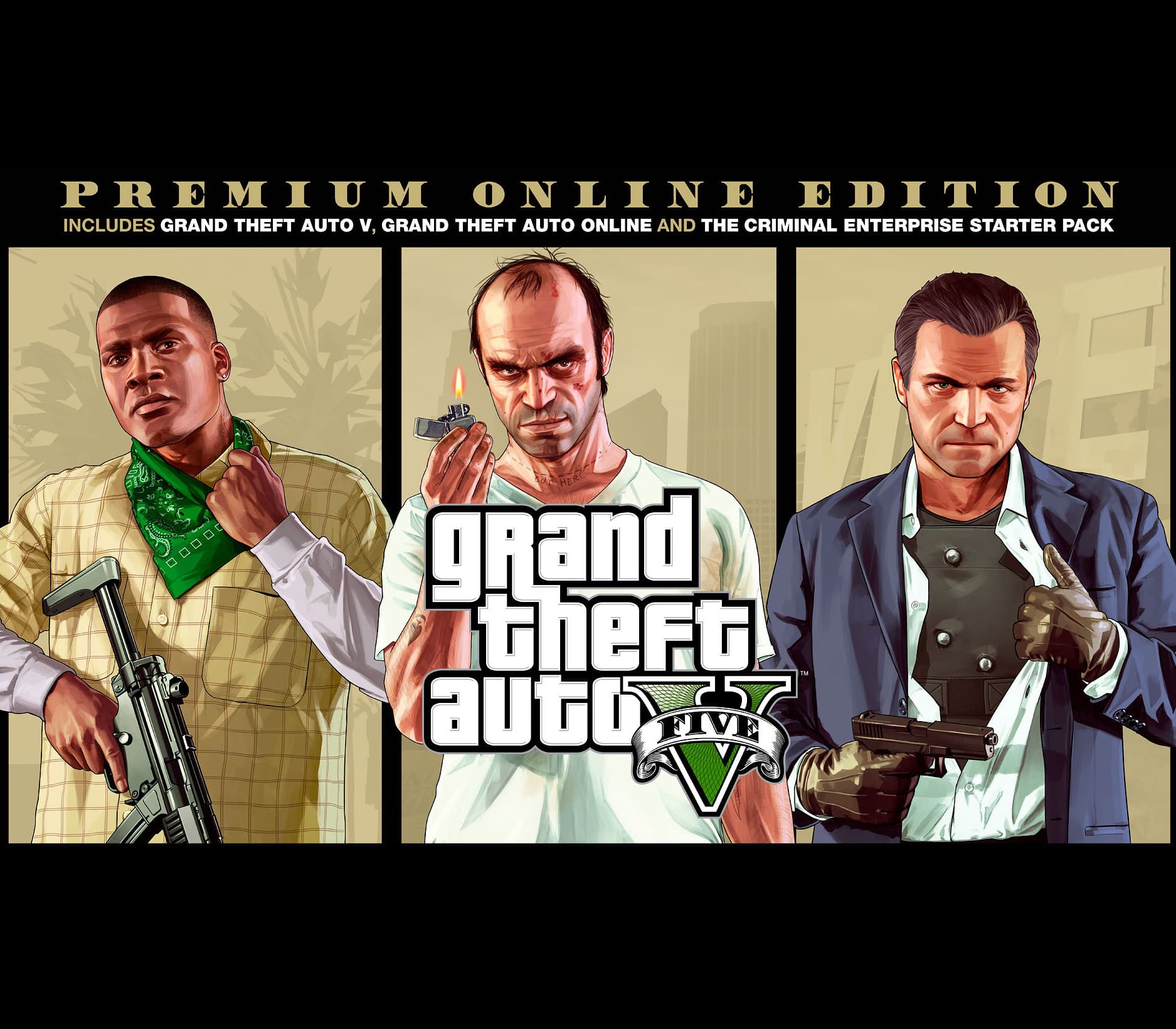 Grand Theft Auto V Premium Online Edition & Great White Shark Card Bundle Rockstar Digital Download